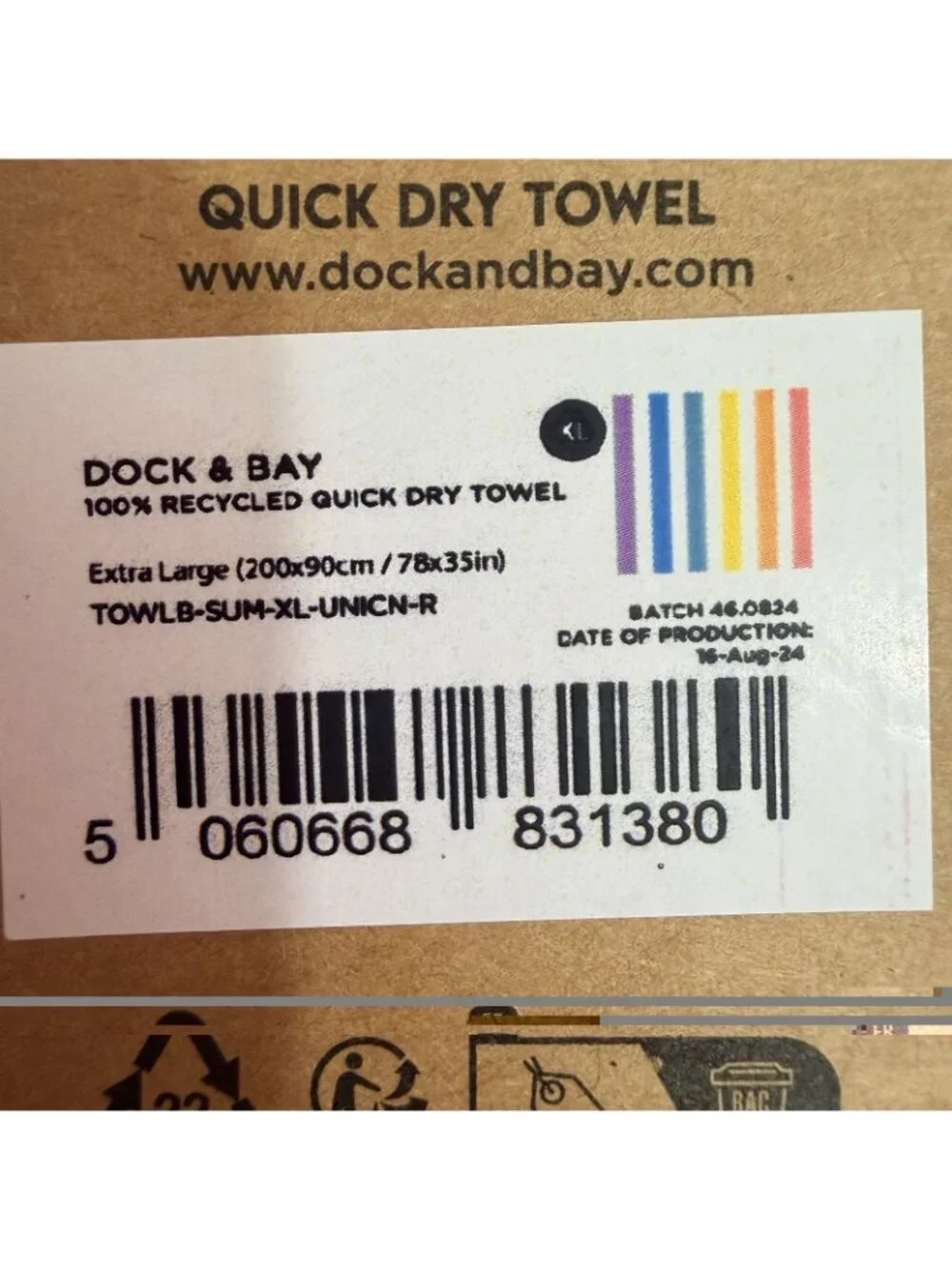 Dock & Bay Quick Dry Beach Swim Towel In Unicorn Waves Size XL